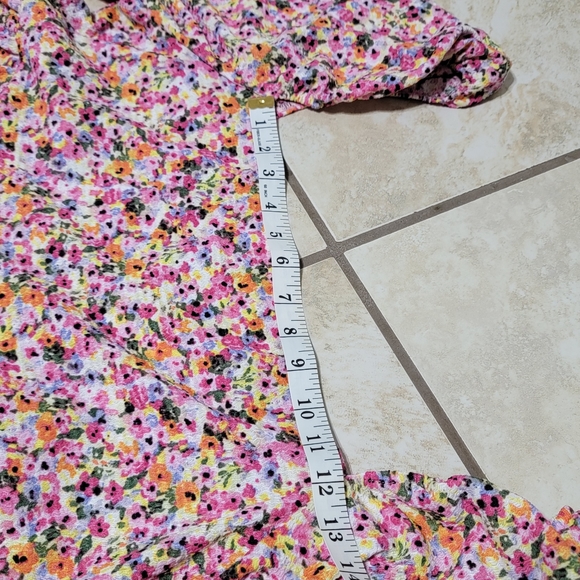 Primark NWT Floral Boho Balloon Sleeve Mini Dress Women's Size XL - Picture 16 of 16